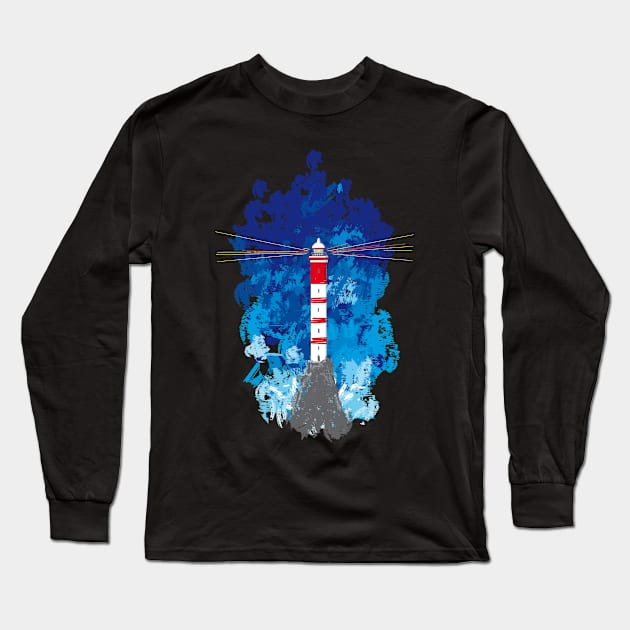 lighthouse & ocean Long Sleeve T-Shirt by Nikokosmos